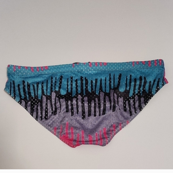 TIMOTEO Mesh Blue and Pink Men's Swim Briefs Sz L - Picture 4 of 7